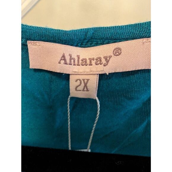 NWT Alharay Short Sleeve T-Shirt Flowy Top Lace Flowy Tunic Blouse Lace Trim Wom - Picture 3 of 7